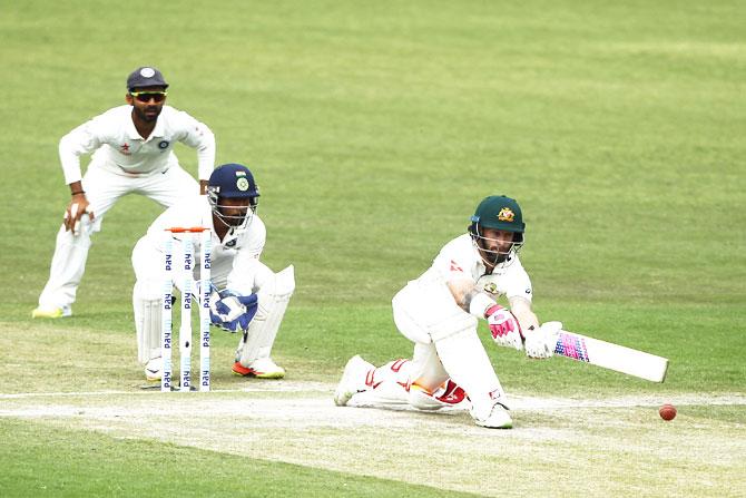 Matthew Wade plays a sweep shot 