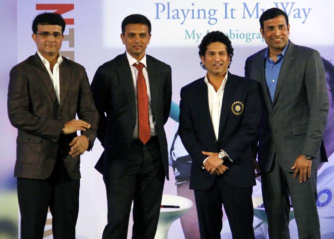 Sourav Ganguly, Rahul Dravid, Sachin Tendulkar and V V S Laxman. 