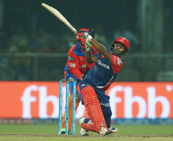 Delhi Daredevils' Rishabh Pant en route his brilliant 97 