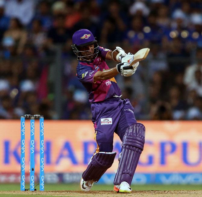 Ajinkya Rahane bats en route his half-century 