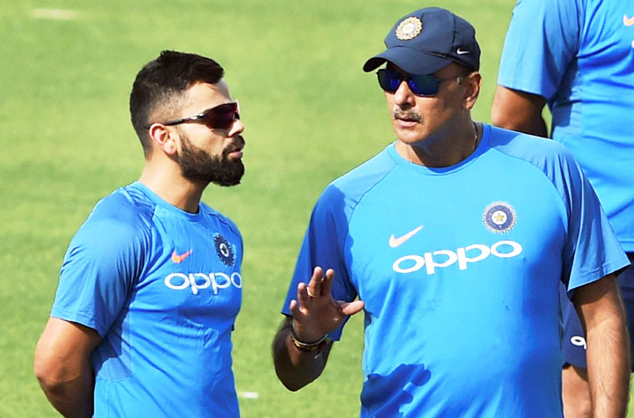 India's Captain Virat Kohli and Coach Ravi Shastri, arguably the most  powerful captain-coach combination in world cricket today.  Photograph: Swapan Mahapatra/PTI