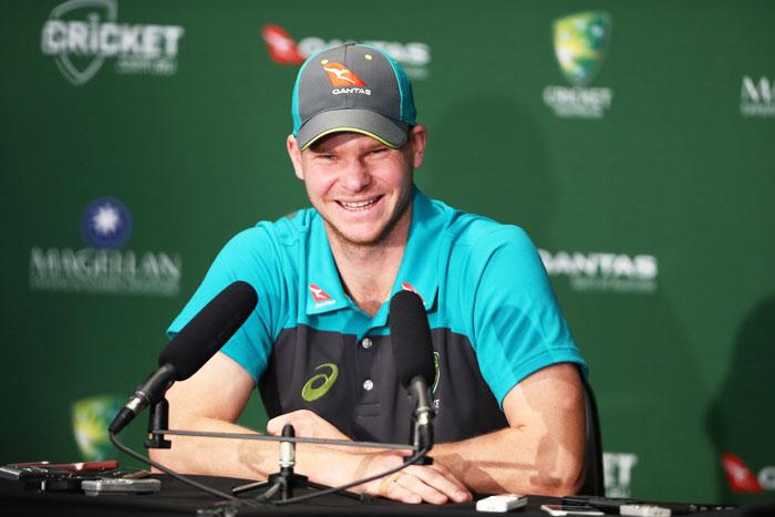 Australia captain Steve Smith speaks at a media briefing