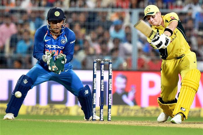 Australia captain Steve Smith bats during his innings of 59