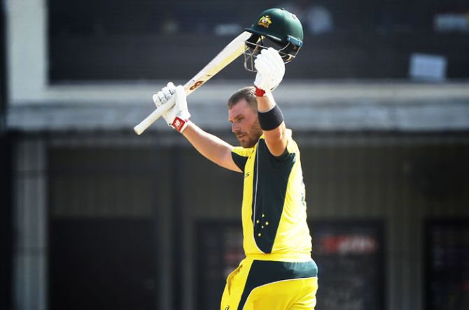 Aaron Finch made a superb return to the Australian team scoring a century in his first match of the tour