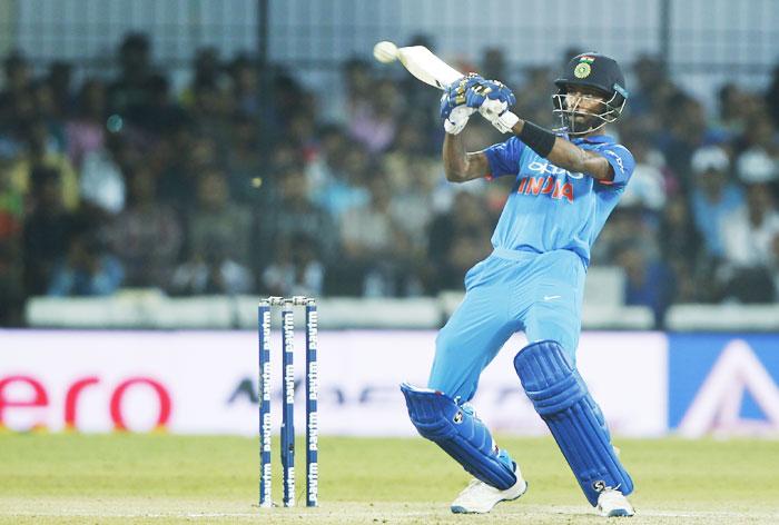 Hardik Pandya plays a shot en route his invaluable 78