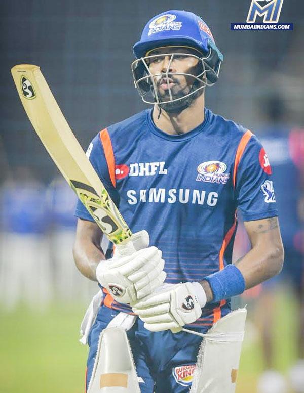 Hardik Pandya at a training session in Mumbai on Friday