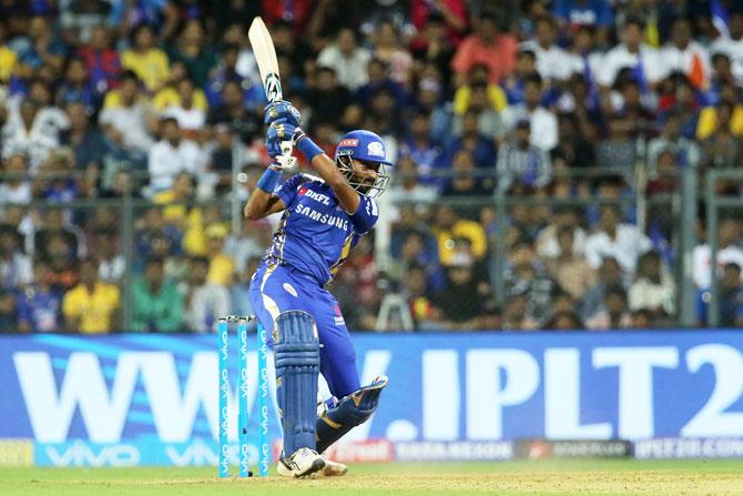 MI's Krunal Pandya plays a shot