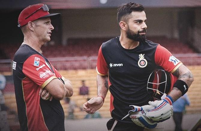 RCB’s Virat Kohli with coach Gary Kirsten