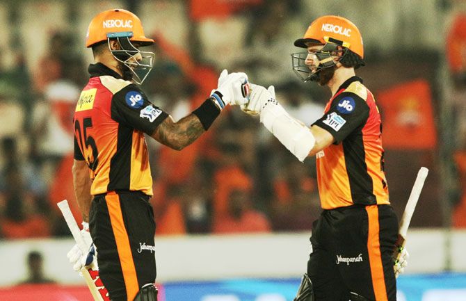 Shikhar Dhawan and Kane Williamson stitched up a 121-run 2nd wicket partnership en route the win