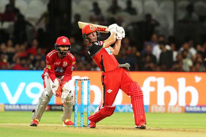 Royal Challengers Bangalore'S AB de Villiers bats during his match-winning innings against Kings XI Punjab on Friday