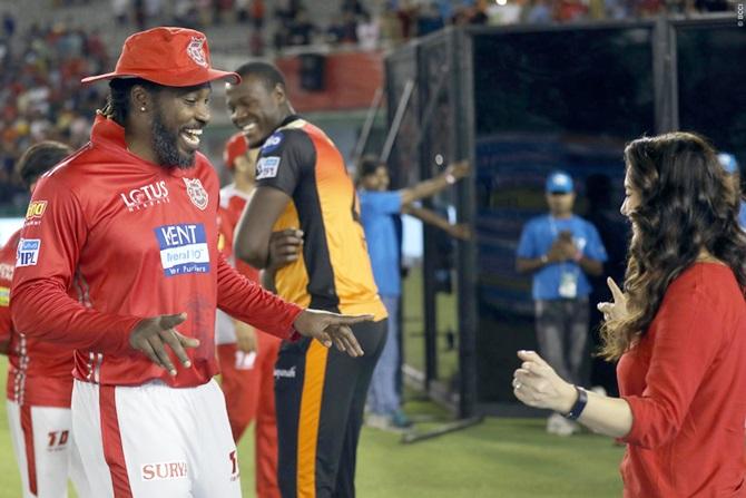 Chris Gayle and Preity Zinta