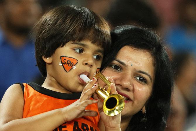 A young Sunrisers Hyderabad fan 