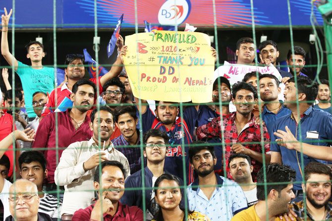 Fans of Nepal cricketer Sandeep Lamicchane