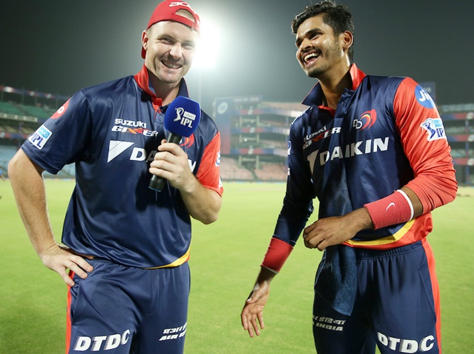 Colin Munro and Shreyas Iyer of the Delhi Daredevils 