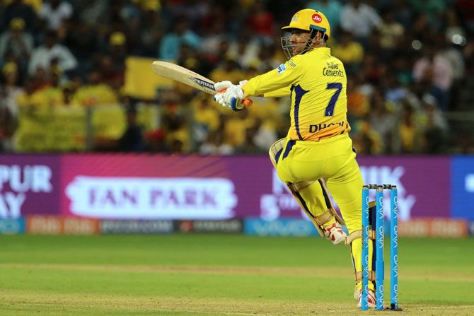 Mahendra Singh Dhoni, captain of Chennai Super Kings in action