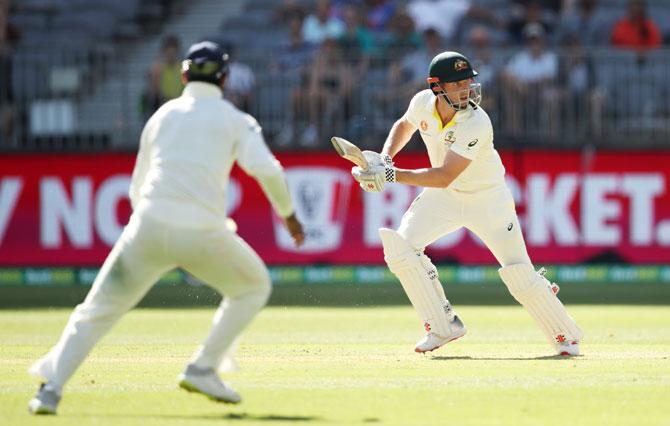 Australia's Shaun Marsh bats en route his 45