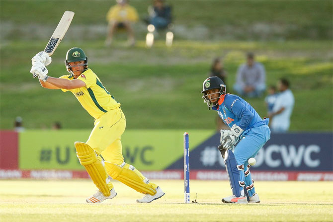 Australia's Jonathan Merlo bats during the final