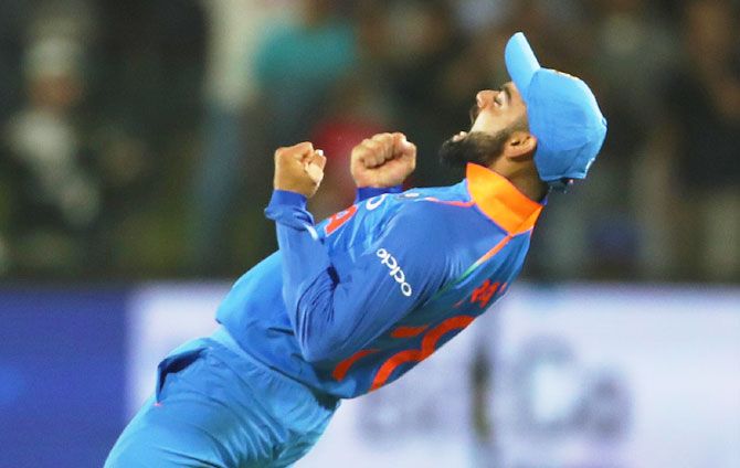 India captain Virat Kohli is ecstatic after winning the match