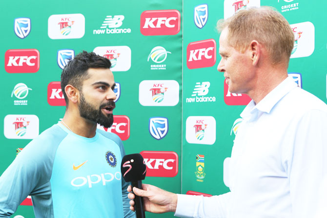 At the post-match presentation ceremony on Sunday, Virat Kohli revealed he is injury free after having left the field for a while during South Africa's innings