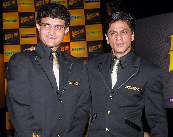 Sourav Ganguly and Shah Rukh Khan
