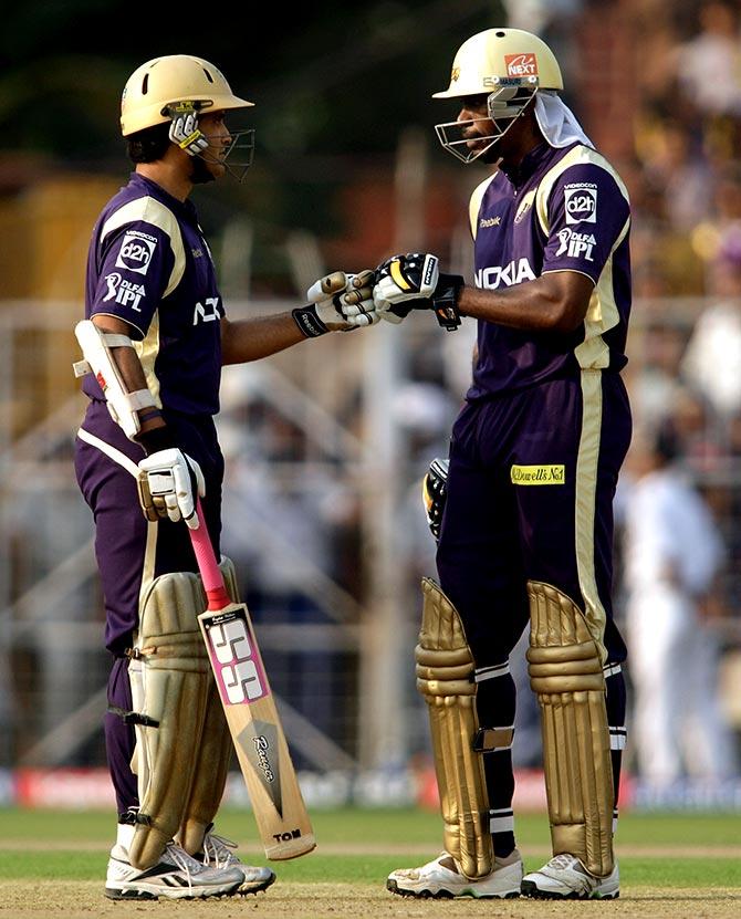 Sourav Ganguly with Chris Gayle