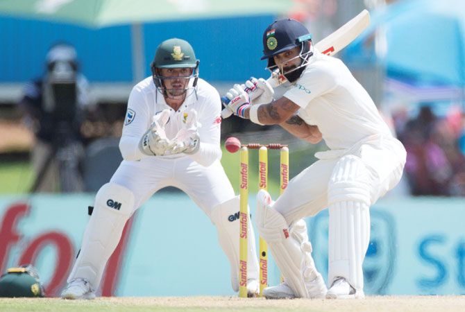 Virat Kohli bats en route an unbeaten 85 on Day 2 of the 2nd Test at Centurion on Sunday
