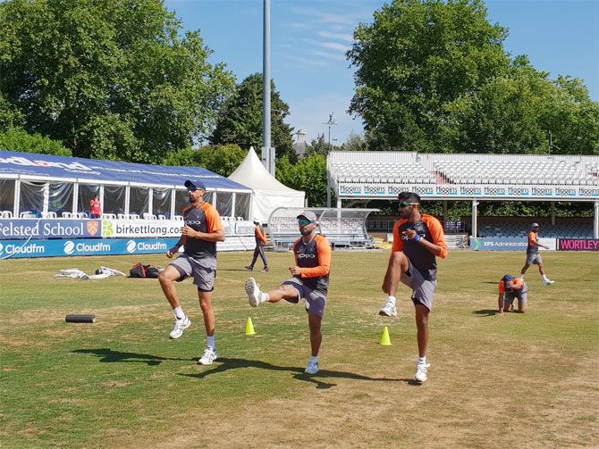 India players at a practice session on Tuesday