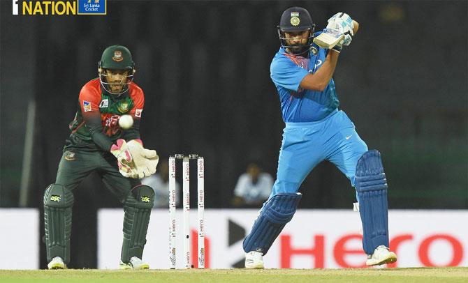 Rohit Sharma bats during his innings of 89 off 61 balls