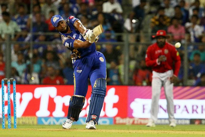 MI's Kieron Pollard scored a powerful half-century against Kings XI Punjab