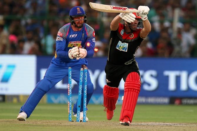 AB de Villiers is stumped by wicketkeeper Heinrich Klaasen off Shreyas Gopal