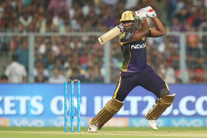 Andre Russell propped KKR's score to 169 for 7 with 49 off 25 balls