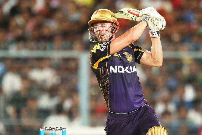 Kolkata Knight Riders Chris Lynn bats