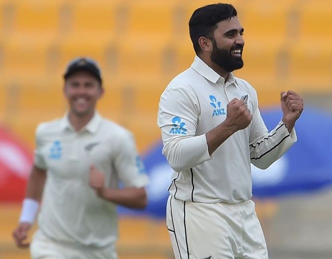 Ajaz Patel made his New Zealand debut against Pakistan in 2018  