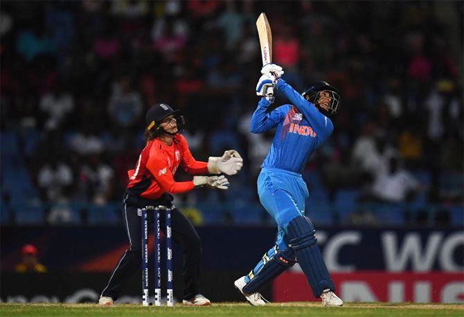 India opener Smriti Mandhana scored briskly at the top of the order, making 34 off 23 balls