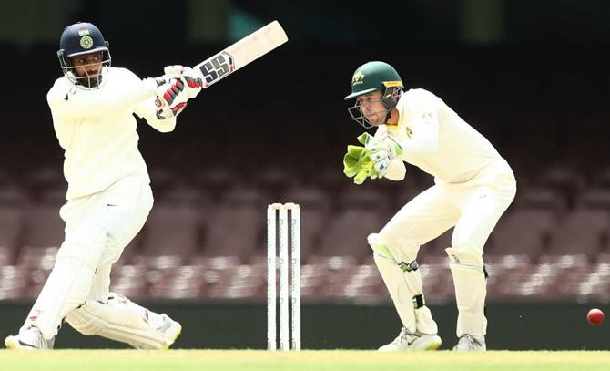 Hanuma Vihari in his first Test against England at the Oval in September. Photograph: BCCI