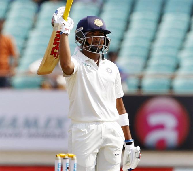 Prithvi Shaw celebrates on getting to his 50