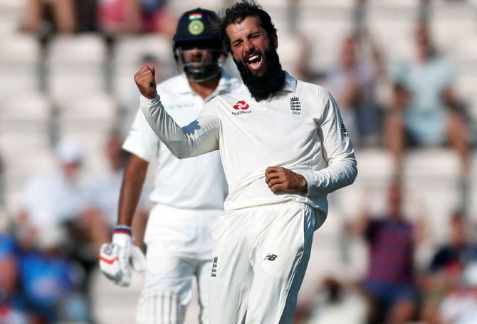 England's Moeen A; grabbed nine wickets in the Southampton Test vs India