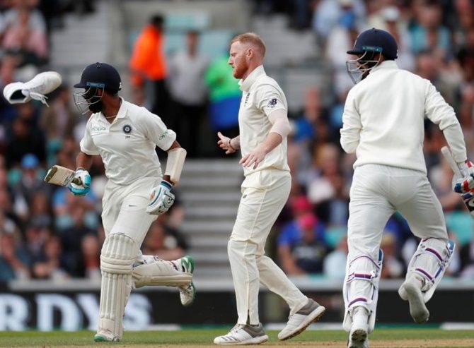 A scene from the fifth Test against England. Photograph: Paul Childs/Reuters