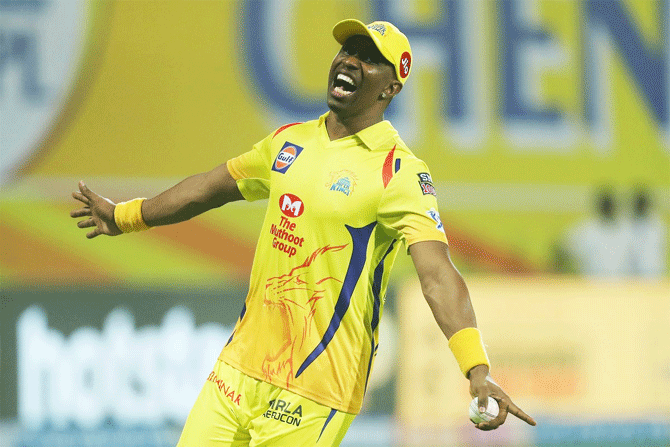 CSK's Dwayne Bravo completed 100 wickets