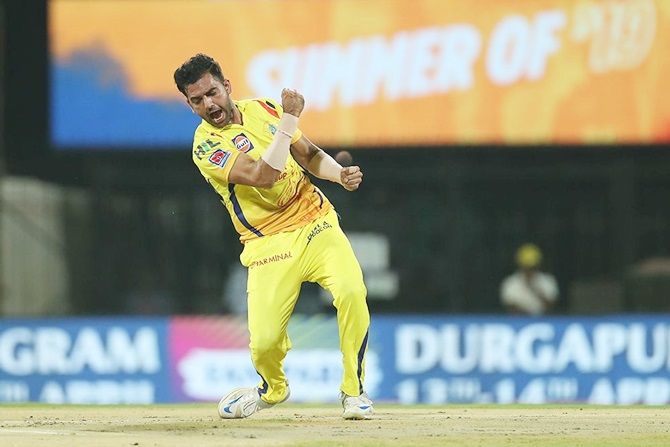 Chennai Super Kings pacer Deepak Chahar had figures of 3 for 20 in the match against KKR on Tuesday