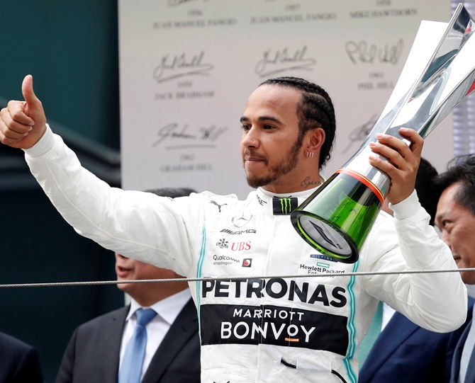 Mercedes' British driver Lewis Hamilton has five championships, one with McLaren in 2008 and four with Mercedes in the last five seasons. He is leading the championship into this weekend's Azerbaijan Grand Prix