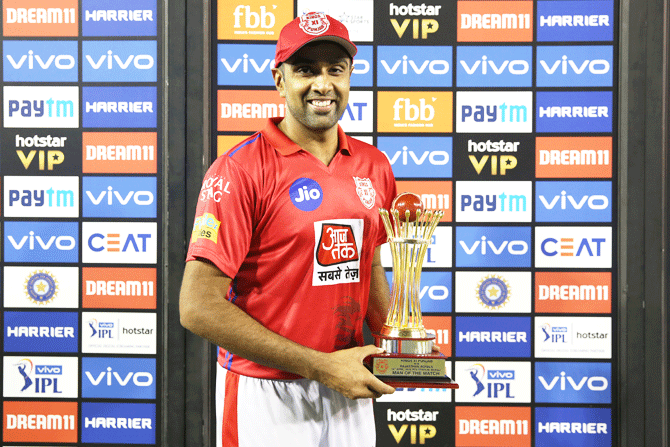 R Ashwin smashed 17 off four balls in the last over and had figures of 2-24 against Rajasthan Royals on Tuesday