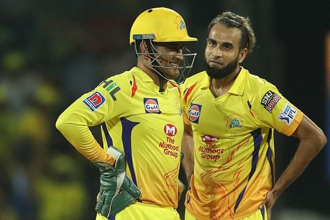 M S Dhoni and Imran Tahir