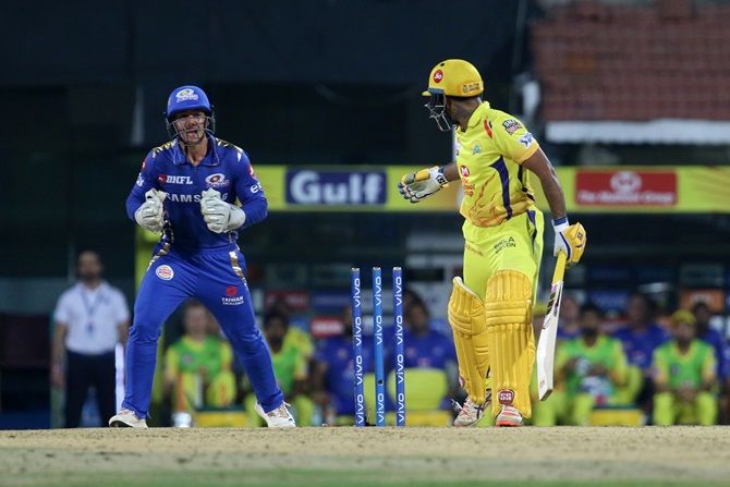 Ambati Rayudu is bowled by Krunal Pandya (not pictured) for a duck
