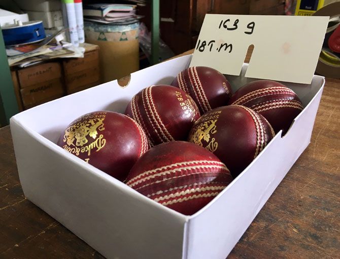 A box of freshly-polished Dukes ball 