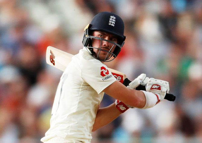 England's Rory Burns in action during his century against Australia in the first Test on Friday
