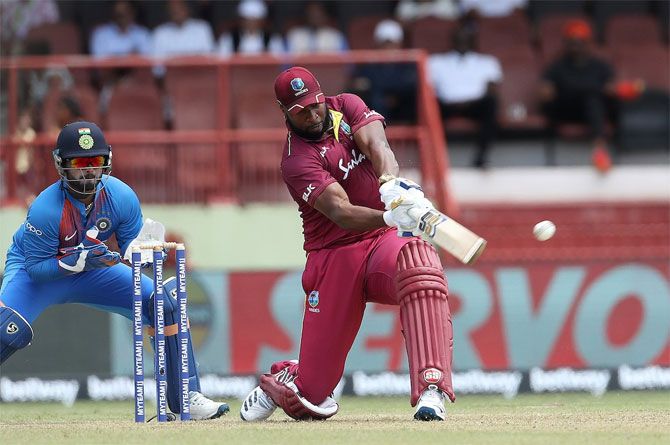 Kieron Pollard struck a 45-ball 58 in the 3rd T20 against India in Guyana on Tuesday
