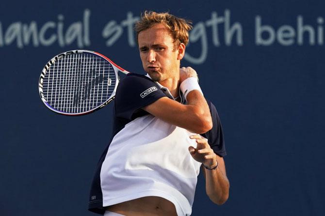 Russia's Daniil Medvedev, who also beat Djokovic in April at Monte Carlo, will play Belgian David Goffin in the Cincinnati final on Sunday