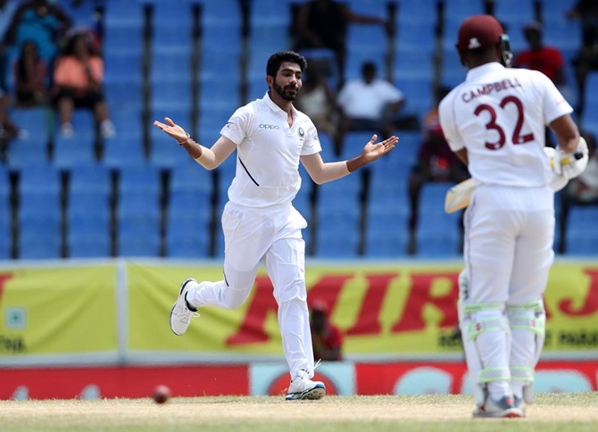 Jasprit Bumrah dismantled the hosts with a five wicket haul in the first Test in Antigua