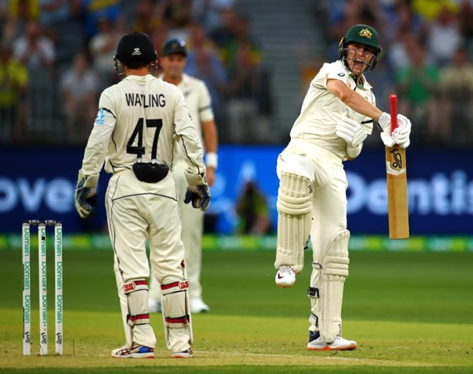 Australia's Steve Smith bats on Day 1